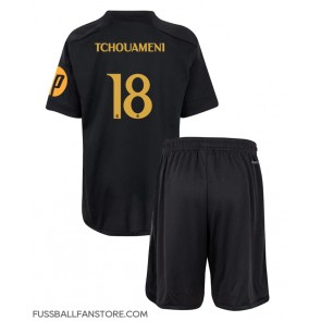 Real Madrid Aurelien Tchouameni #18 Replik 3rd trikot Kinder 2023-24 Kurzarm (+ Kurze Hosen)